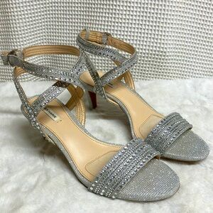 Alex Marie Silver Ankle Strap Heels